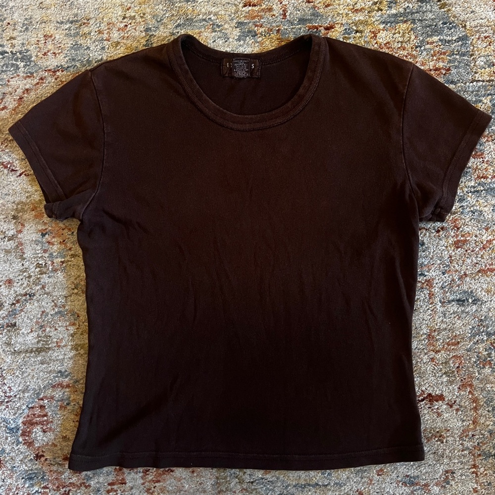 Express Dark Brown Short Sleeve Tee